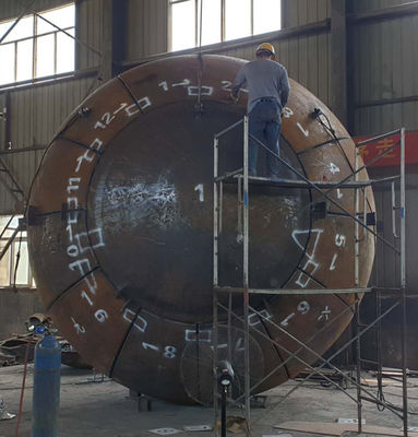 Basınçlı Kap Yarım küresel Tank Başları ANSI Tabak Sonu 2100mm çapı